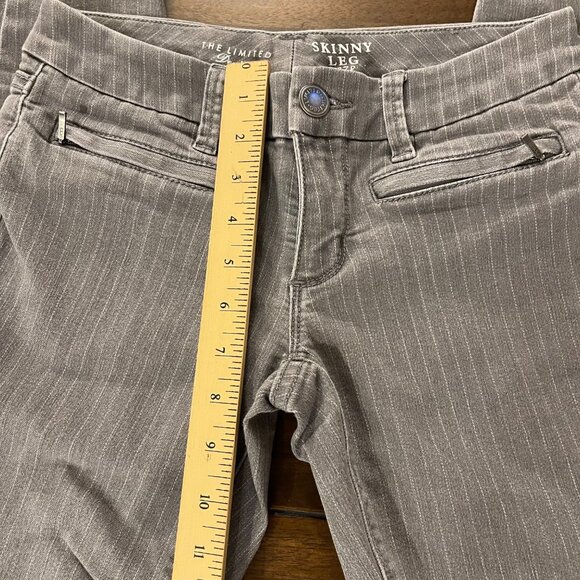 The Limited Womens Skinny Leg Pinstripe Pants Size 0 Gray - Picture 3 of 12